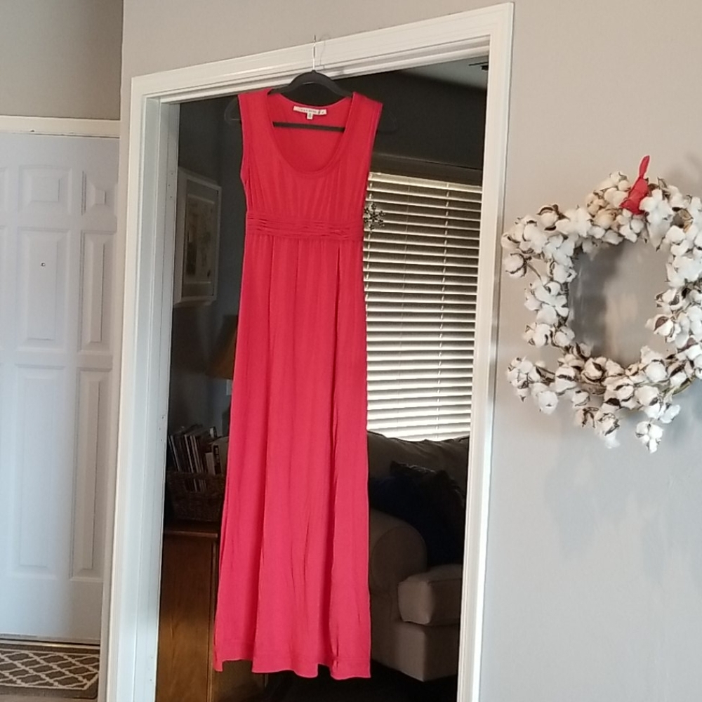 Coral Max Studio Maxi Dress floor length soft flowy cotton blend